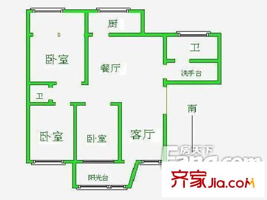平方米泰贏家廣場 3室 戶型圖