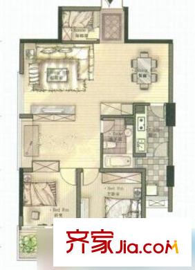 衛(wèi)崗電信小區(qū) 2室 戶型圖