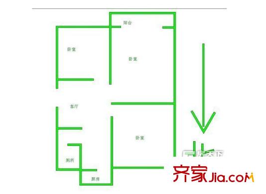 衛(wèi)崗電信小區(qū) 3室 戶型圖