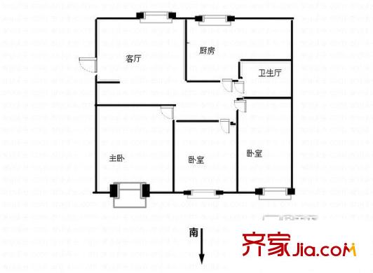 大鵬怡和華庭 3室 戶型圖