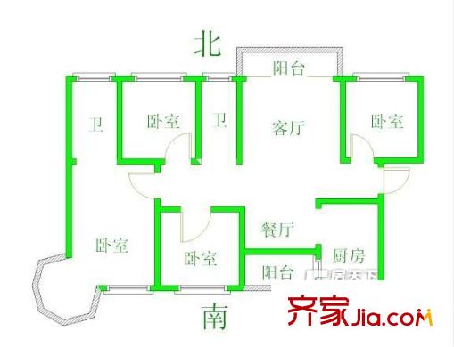 天門湖錦城 4室 戶型圖