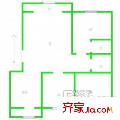 南艷瑞景戶型圖29-2 3室2廳1衛(wèi)1廚