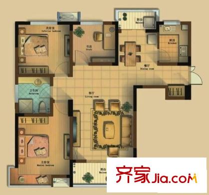鑫源花園 2室 戶型圖