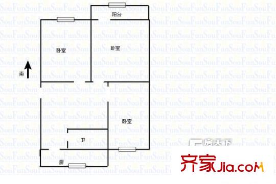 鑫源花園 3室 戶型圖