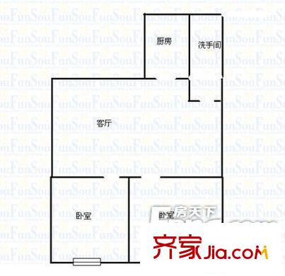 中醫(yī)學(xué)院宿舍 2室 戶型圖
