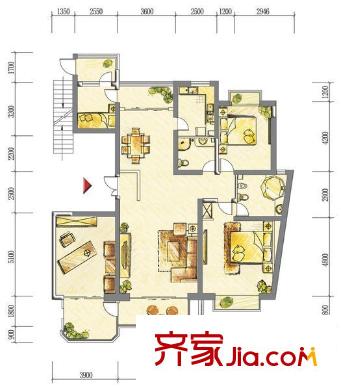 中醫(yī)學(xué)院宿舍 4室 戶型圖