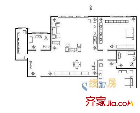 中醫(yī)學院宿舍 2室 戶型圖