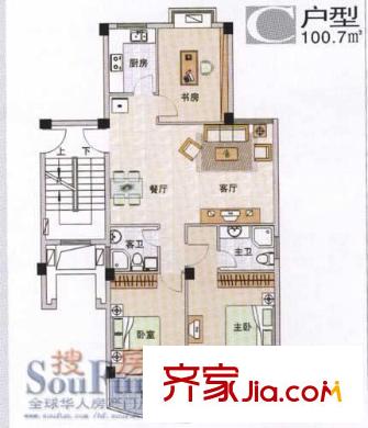 寶文國際花園 3室 戶型圖