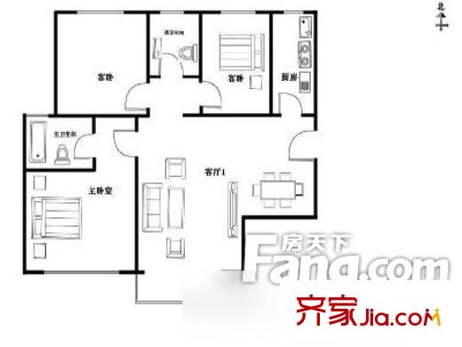 寶文國際花園 3室 戶型圖