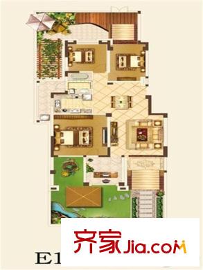 建業(yè)時(shí)光原著3室2廳1衛(wèi)1廚 105平米 洋房E1戶型 3室2廳1衛(wèi)1廚