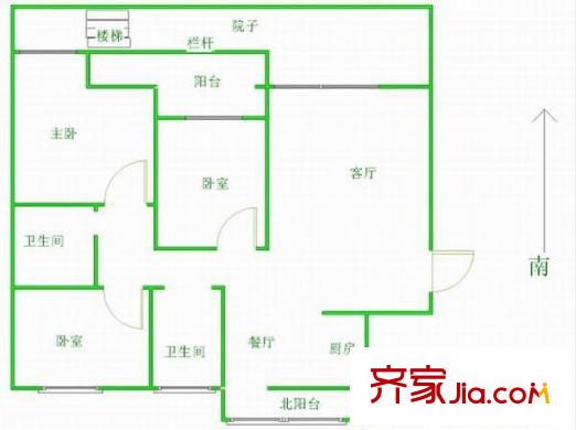 園林都市 3室 戶型圖