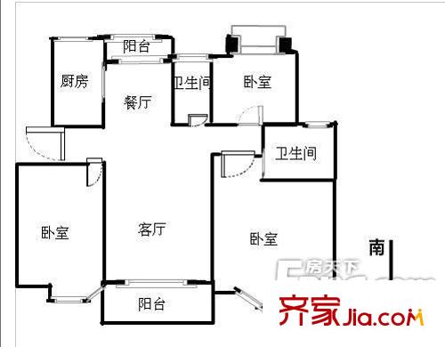 陶然居 3室 戶型圖