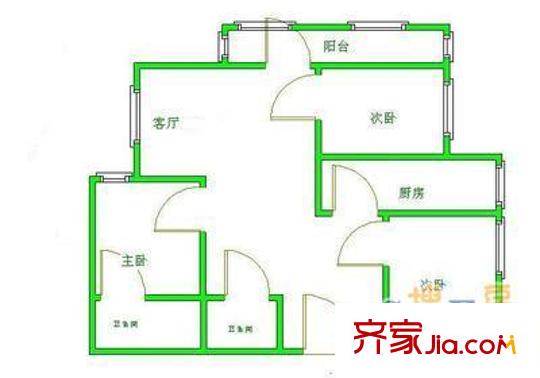 陶然居 3室 戶型圖