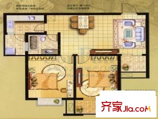 駱園小區(qū) 2室 戶型圖