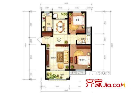 駱園小區(qū) 2室 戶型圖