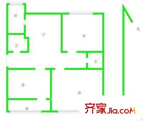 路緣小區(qū) 3室 戶型圖