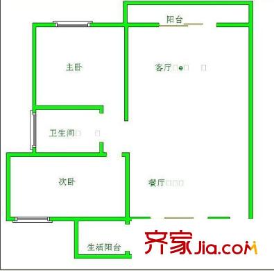 華都城市花園 2室 戶型圖