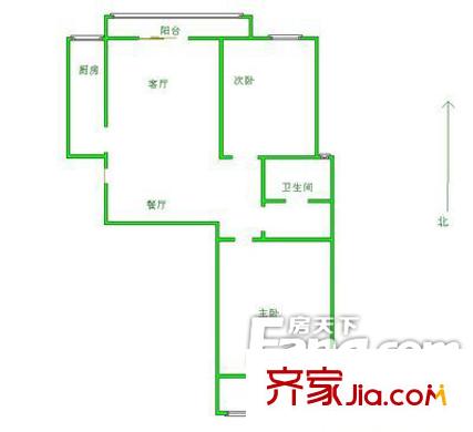 國信嘉園 2室 戶型圖