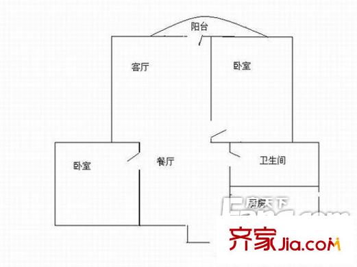 海雨家園 2室 戶型圖