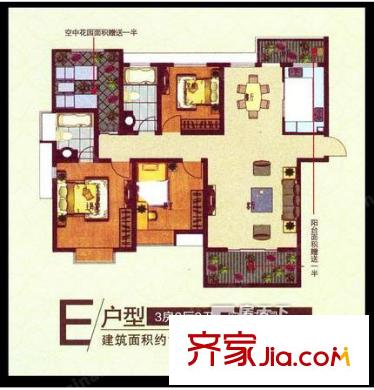 海雨家園 3室 戶型圖