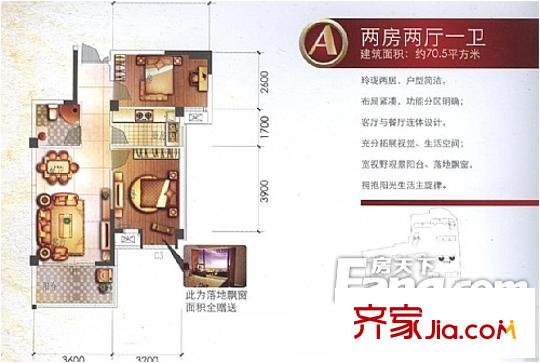 豪世優(yōu)庭 2室 戶型圖