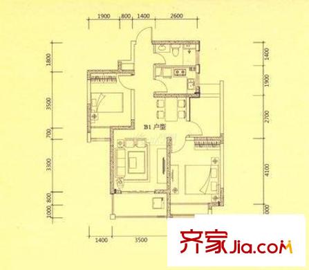 雍景臺 3室 戶型圖
