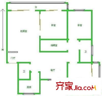雍景臺 3室 戶型圖