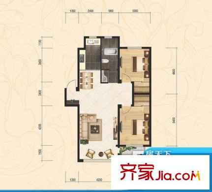 圣大國際 2室 戶型圖