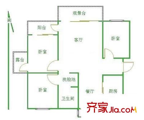 萬科鉑客公寓 3室 戶型圖