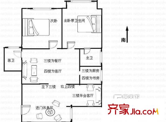 東湖山莊 2室 戶型圖