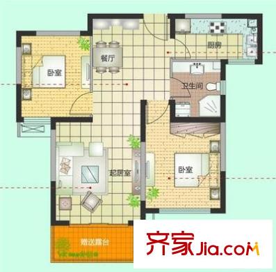 東湖山莊 4室 戶型圖