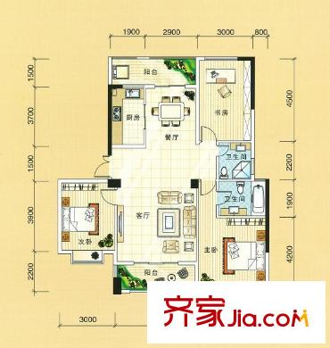 岳楓園 3室 戶型圖