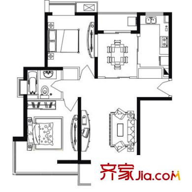 高河花園 3室 戶型圖