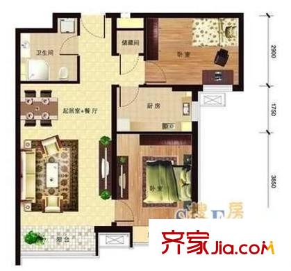 國風東風小區(qū) 3室 戶型圖