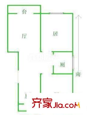 聚億城市經(jīng)典花園 2室 戶型圖