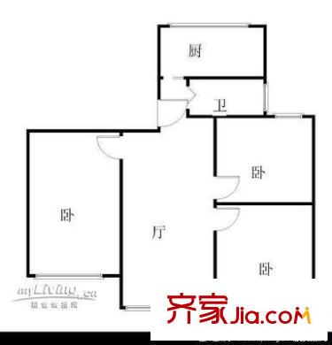 國風東風小區(qū) 2室 戶型圖