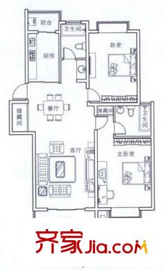 化工西村 2室 戶型圖