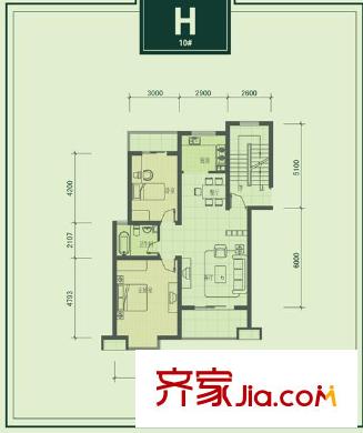 同城花園 2室 戶(hù)型圖