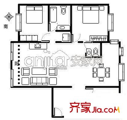 美麗華花園 3室 戶型圖