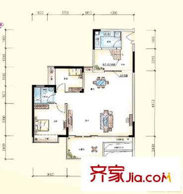 明珠小區(qū)戶型圖5 2室2廳1衛(wèi)1廚