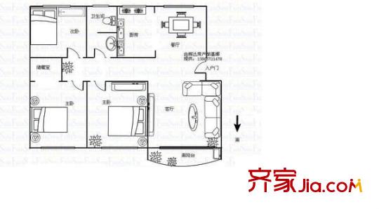 琥珀中村 3室 戶型圖