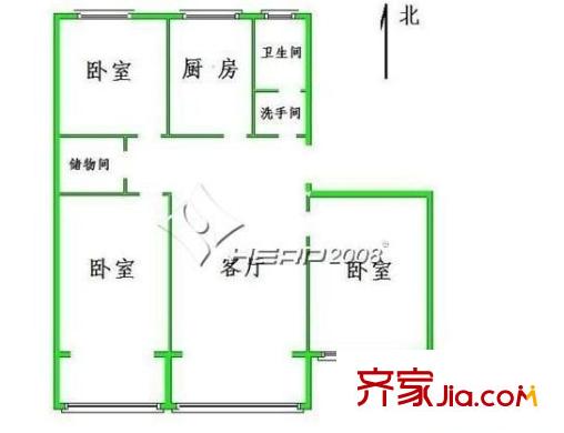 琥珀中村 3室 戶型圖