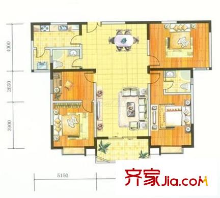 琥珀中村 2室 戶型圖
