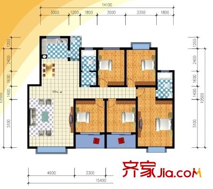 錦怡家園 5室 戶型圖