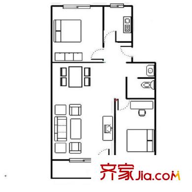 錦怡家園 2室 戶型圖