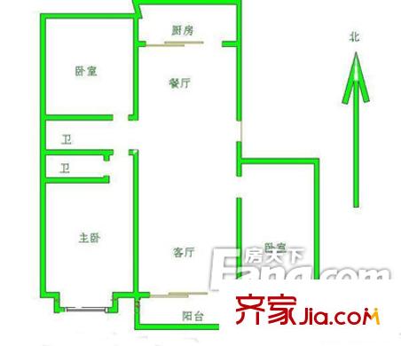 安凱集團(tuán)宿舍（安凱小區(qū)）3室 戶型圖