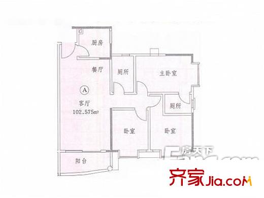 軸承新村 3室 戶型圖