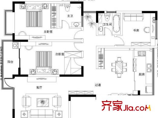 望湖城和欣家園 3室 戶型圖