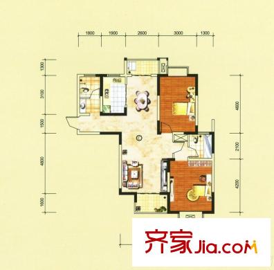 望湖城和欣家園 2室 戶型圖