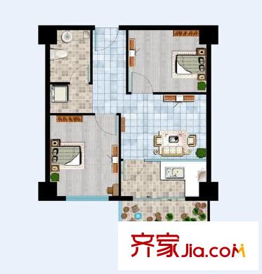 安凱集團宿舍 2室 戶型圖